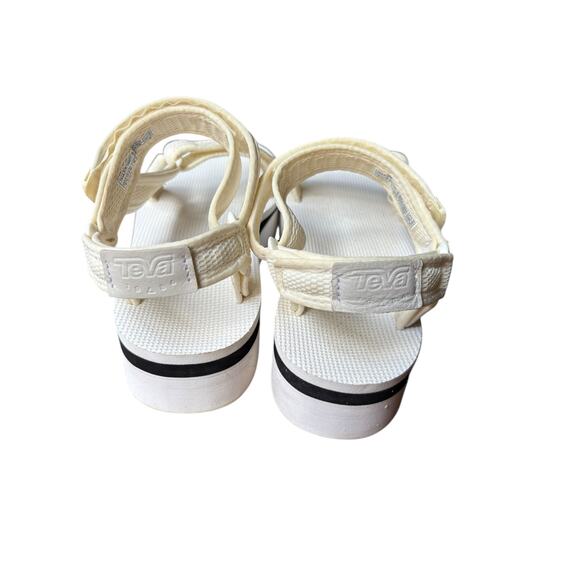 Teva Women's Flatform Universal Platform Mesh Print Bright White Sandal - 9 - Picture 4 of 8